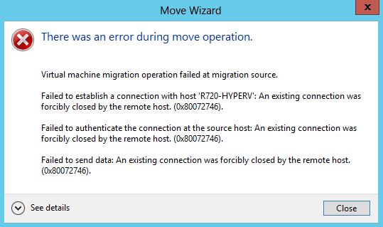 HyperV-live migration error