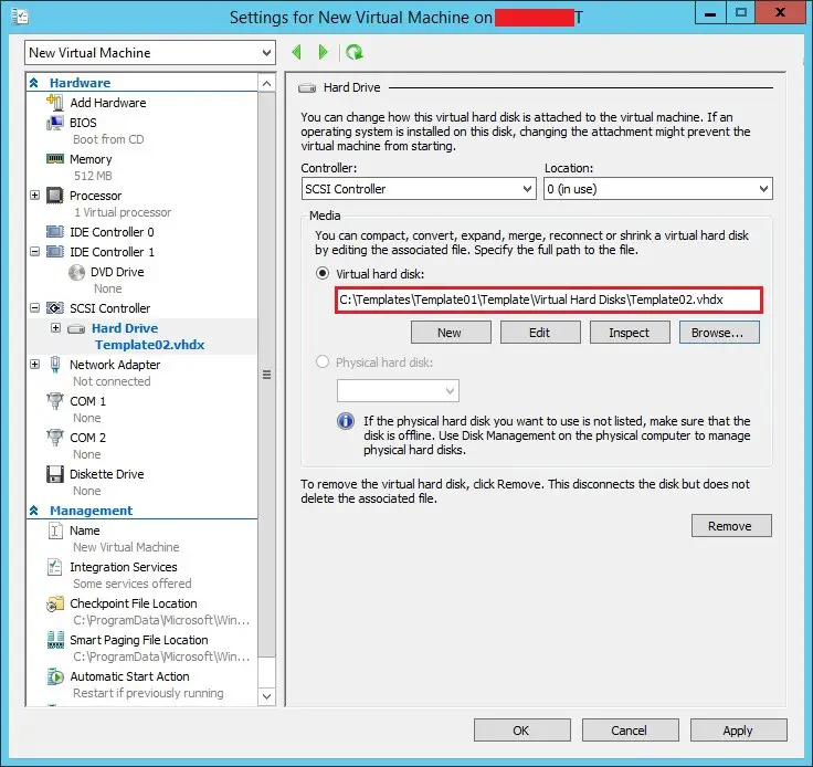 Virtual Machine Template in Hyper-V