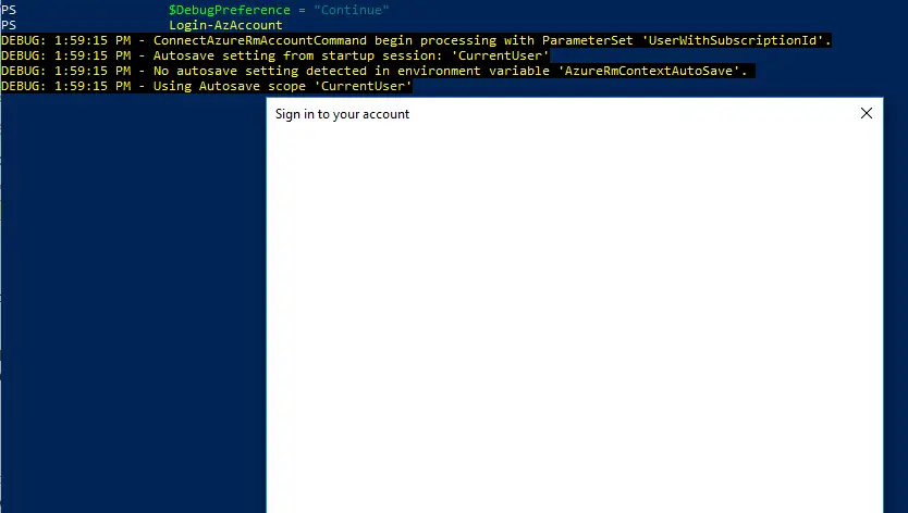 powershell azure connect