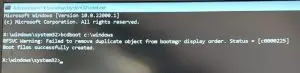 The Boot Configuration Data file doesn't contain valid information