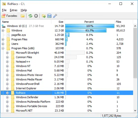 RidNacs: Free Disk Space Usage Tool for Windows – SplashSoft